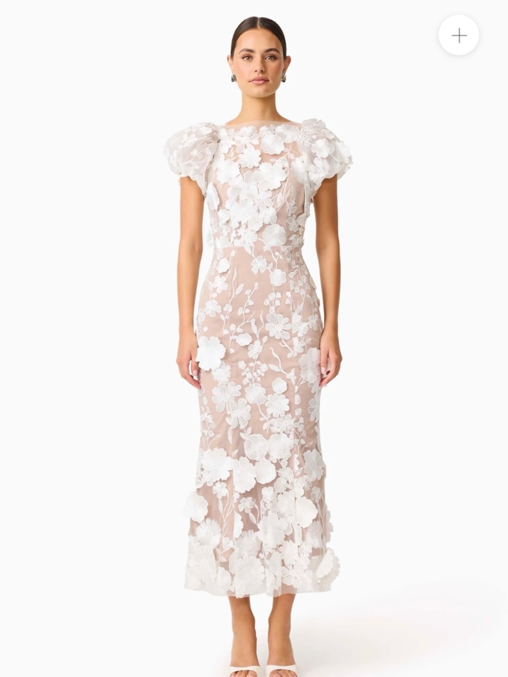Elliatt Astraea 3D Lace White Maxi Dress